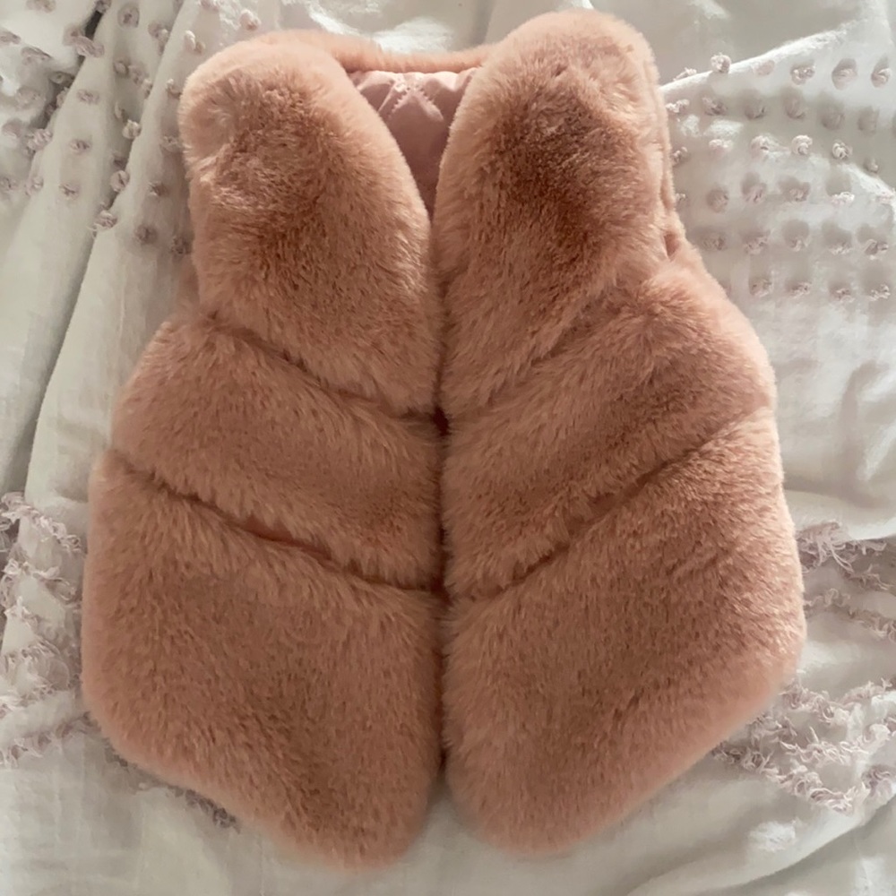 Furry pink vest